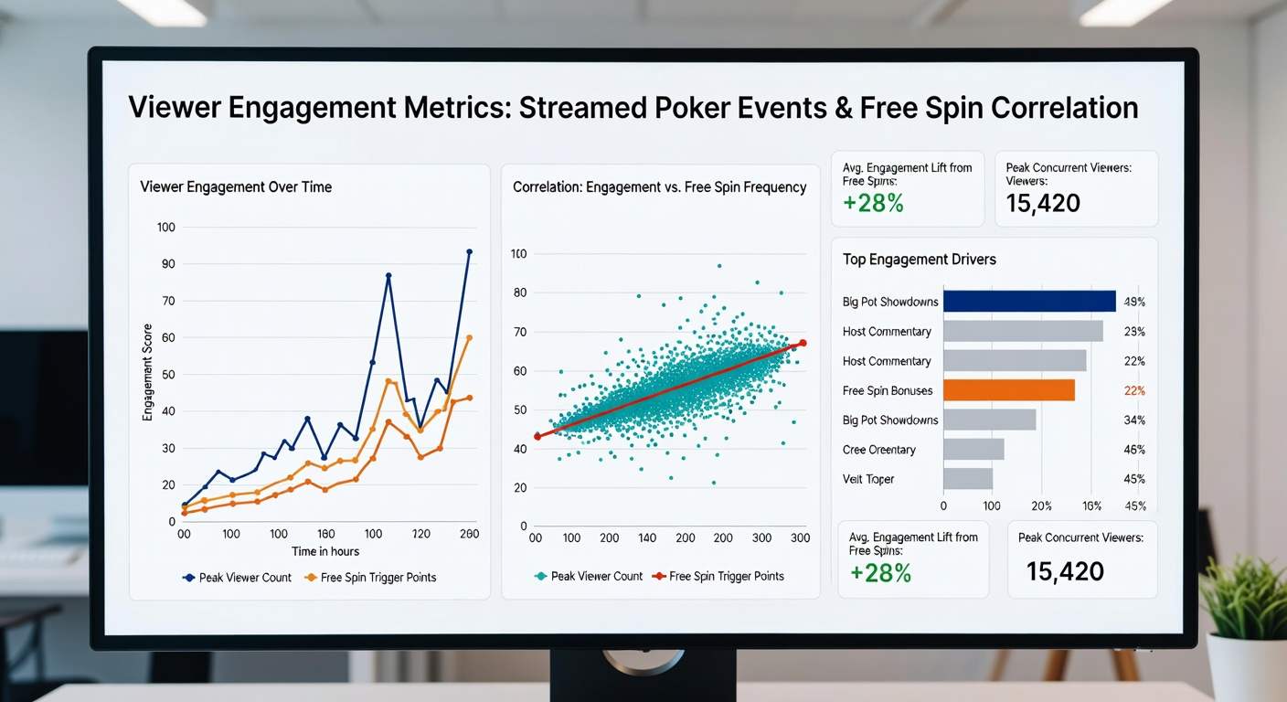 Diagramme und Grafiken zu Korrelationen zwischen Poker-Streams und Freispielen