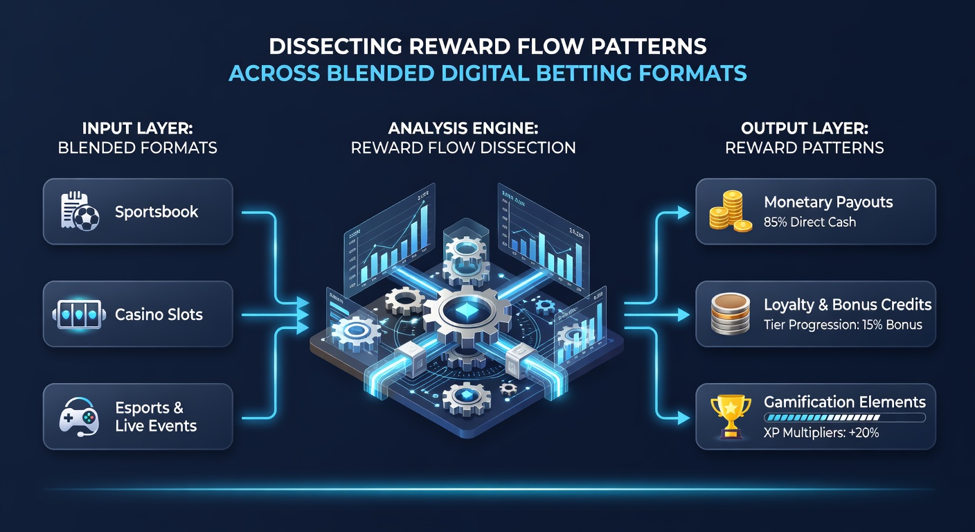 Detaillierte Grafik zu Cross-Format-Belohnungsströmen mit Fokus auf Slots, Roulette und Poker Interaktionen
