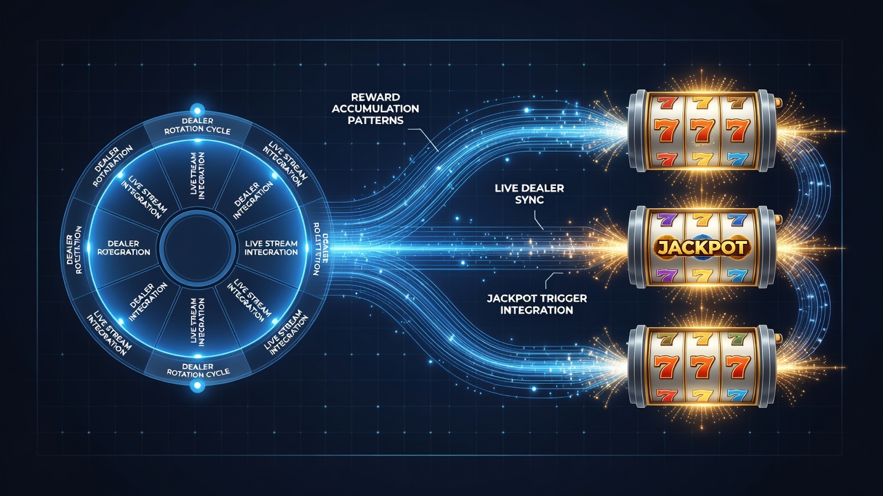 Grafik mit Zeitreihen-Daten zu Belohnungsakkumulation während Dealer-Rotationen in Live-Casino- und Slot-Systemen
