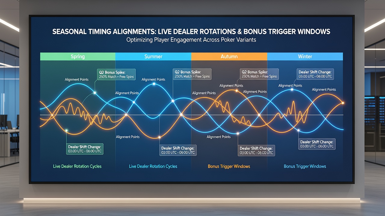 Visualisierung von Bonus-Trigger-Fenstern und Live-Dealer-Zyklen in Poker- und Slot-Hybriden